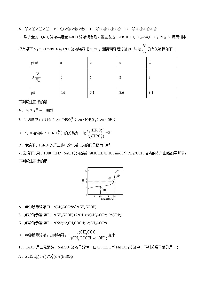 人教版高中化学选修4  3.3 《盐类的水解》同步练习（解析版）02