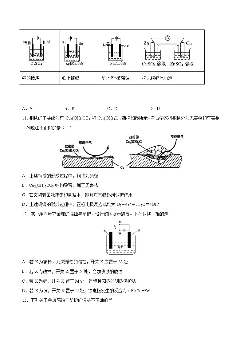 人教版高中化学选修4  4.4《金属的电化学腐蚀与防护》同步练习（解析版）03