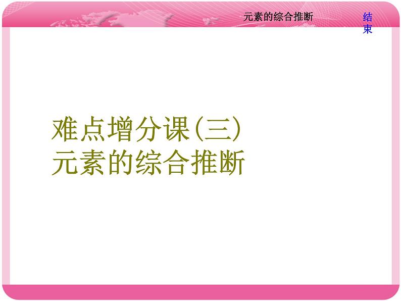 （人教版）高三化学高考总复习课件：第5章 难点增分课（三） 元素的综合推断01