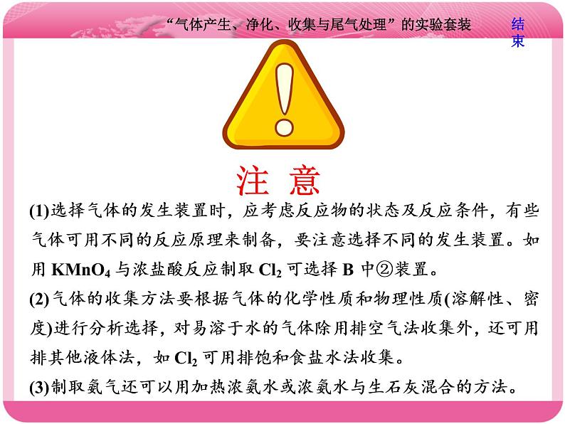 （人教版）高三化学高考总复习课件：第10章 第二板块 第二讲 “气体产生、净化、收集与尾气处理”的实验套装第6页