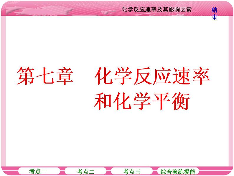 （人教版）高三化学高考总复习课件：第7章 第一节 化学反应速率及其影响因素第1页