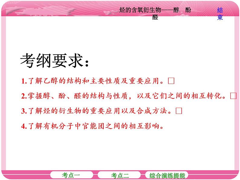 （人教版）高三化学高考总复习课件：第9章（B） 第三节 烃的含氧衍生物——醇 酚 醛02