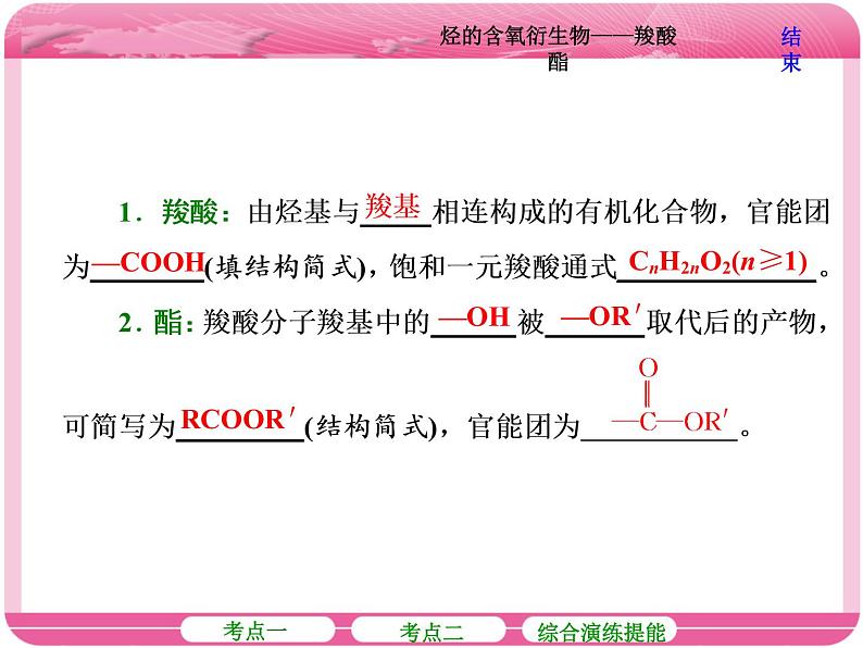 （人教版）高三化学高考总复习课件：第9章（B） 第四节 烃的含氧衍生物——羧酸 酯第6页