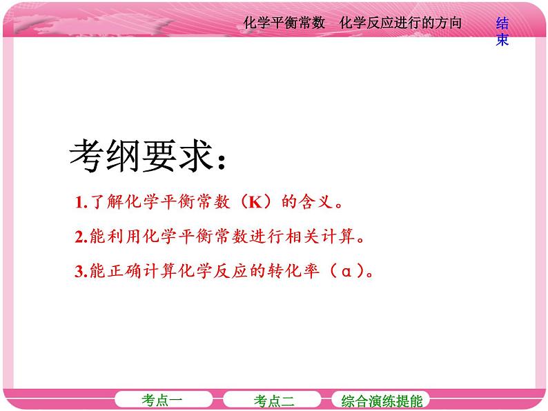 （人教版）高三化学高考总复习课件：第7章 第三节 化学平衡常数 化学反应进行的方向02