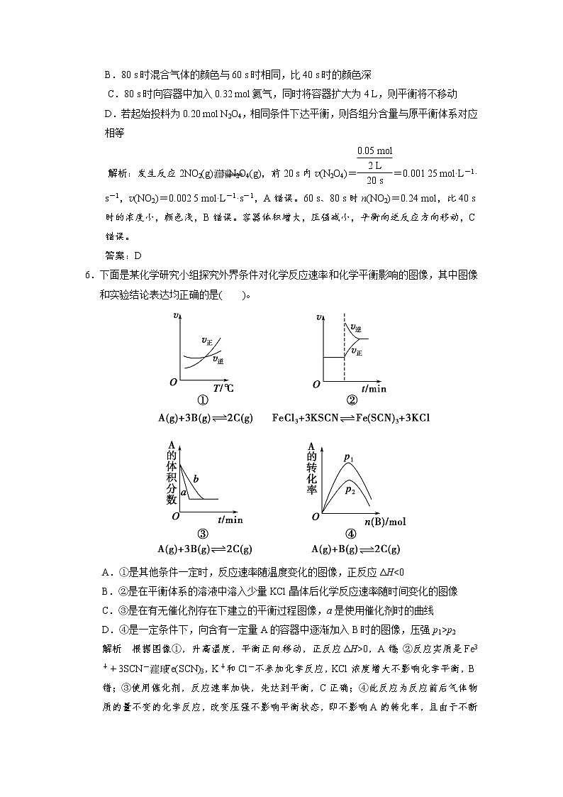 高考化学一轮复习 第七章 第三讲 化学平衡移动配套试题（含解析）03