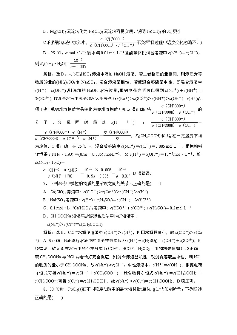 高中化学选修四鲁科版-第三章   物质在水溶液中的行为章末综合检测第3页