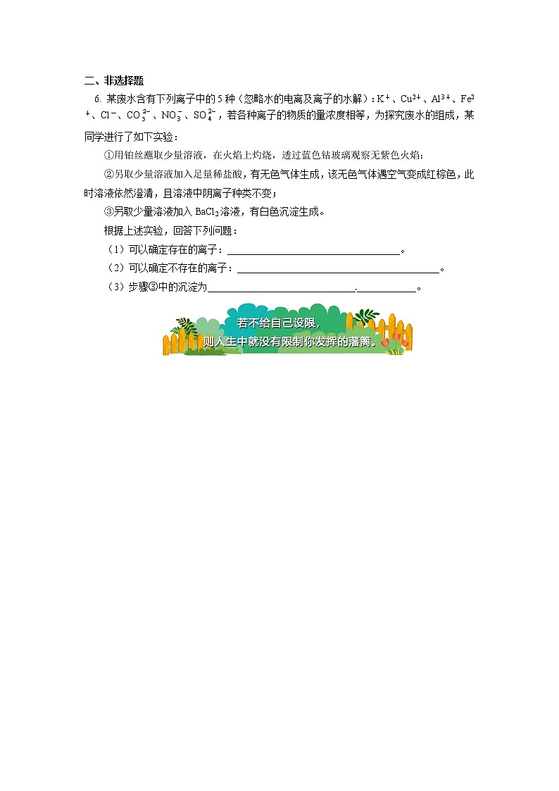 专题：离子反应同步练习02