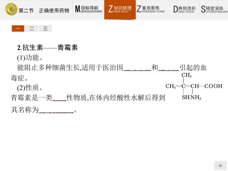 2018版高中化学人教版选修1课件：2.2 正确使用药物08