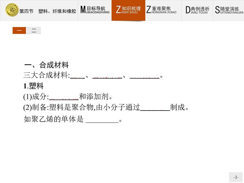 2018版高中化学人教版选修1课件：3.4 塑料、纤维和橡胶第3页