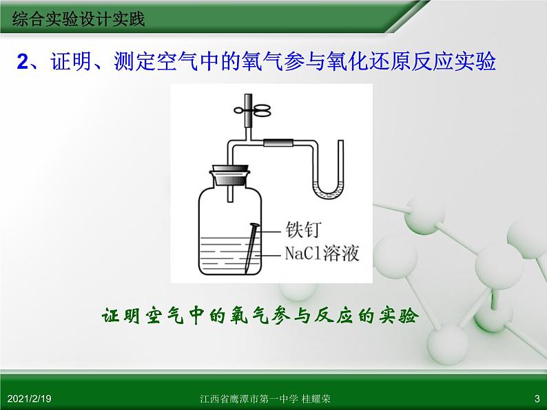 江西省鹰潭市第一中学人教版高中化学选修6 实验化学 第四章 第三节 综合实验设计（第2课时） 课件03