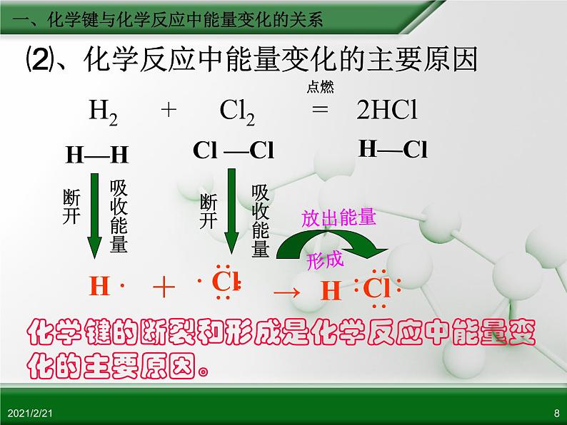 江西省鹰潭市第一中学人教版高中化学必修 2 第二章 第一节 化学能与热能（第1课时）课件（共20 张PPT）08