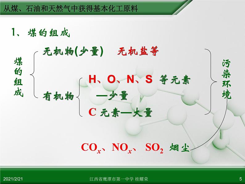 江西省鹰潭市第一中学人教版高中化学必修 2 第四章 第二节 资源综合利用 环境保护（第1课时）课件（共51 张PPT）05