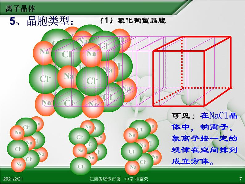 江西省鹰潭市第一中学人教版高中化学选修3 物质结构与性质 第三章 第四节 离子晶体（第1课时）课件（共24 张PPT）07