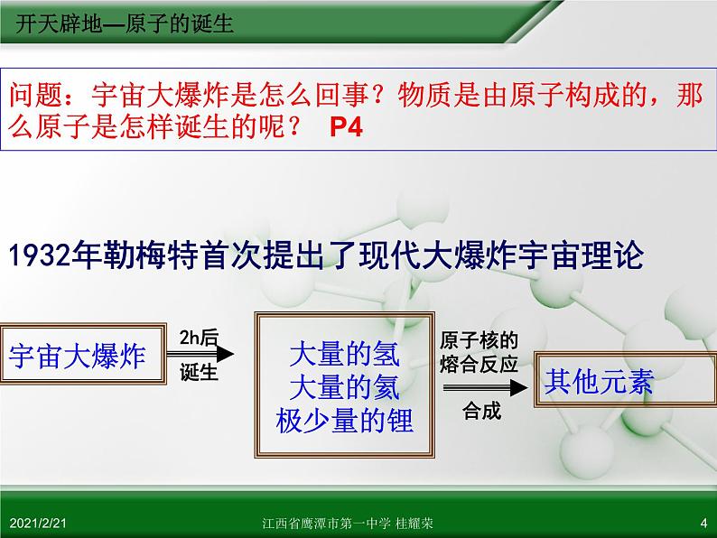 江西省鹰潭市第一中学人教版高中化学选修3 物质结构与性质 第一章 第一节 原子结构（第1课时）课件（共30 张PPT）04