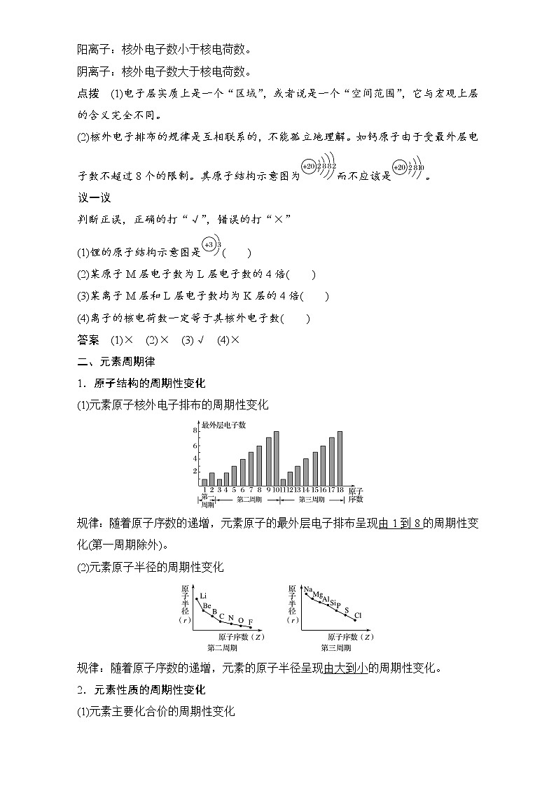 高中化学人教版必修2（练习）1.2.1 原子核外电子的排布元素周期律 Word版含解析第2页