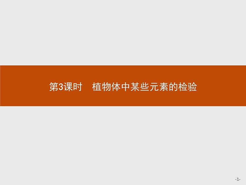 2018版高中化学人教版选修6课件：3.1.3 植物体中某些元素的检验01