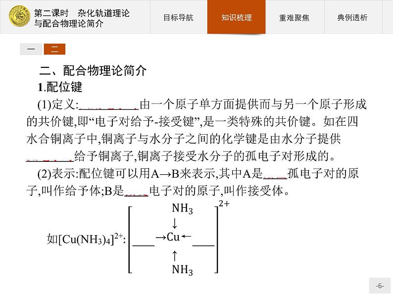 2018版高中化学人教版选修3课件：2.2.2 杂化轨道理论与配合物理论简介06