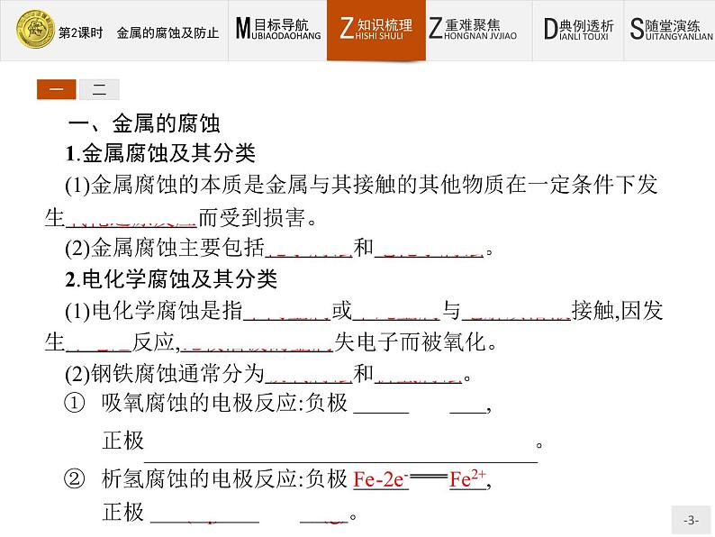 2018版高中化学人教版选修2课件：3.2.2 金属的腐蚀及防止03