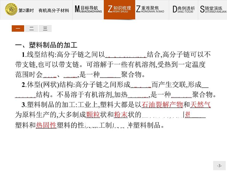 2018版高中化学人教版选修2课件：3.3.2 有机高分子材料第3页