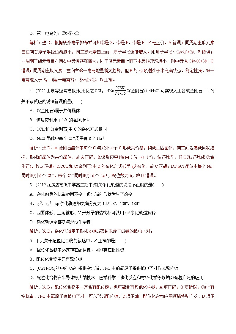 2021届+高三+化学+高考二轮复习+专题五 物质结构与性质 元素周期律02