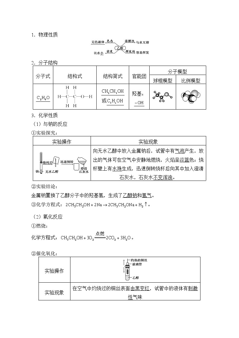 人教版（2019）化学必修二：乙醇与乙酸 教案02