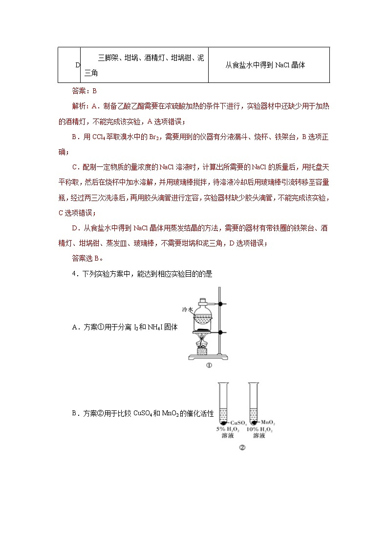 2021届+高三+化学+高考二轮复习+专题十二  化学实验基础与综合实验探究02