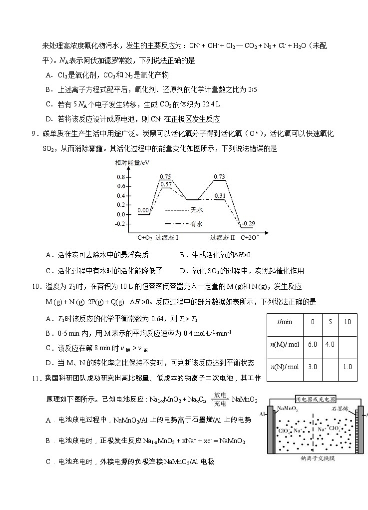 福建省漳州市2021届高三毕业班适应性测试（一）化学 (含答案)第3页