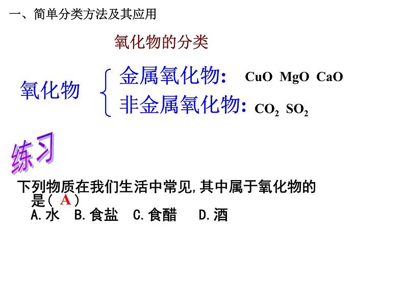 人教版高中化学必修1课件：2.1物质的分类（第1课时） （共21张PPT）06