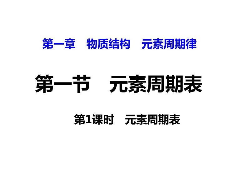 人教版高一化学必修二课件：1.1.1元素周期表第1课时 元素周期表课件（共23 张PPT）第1页