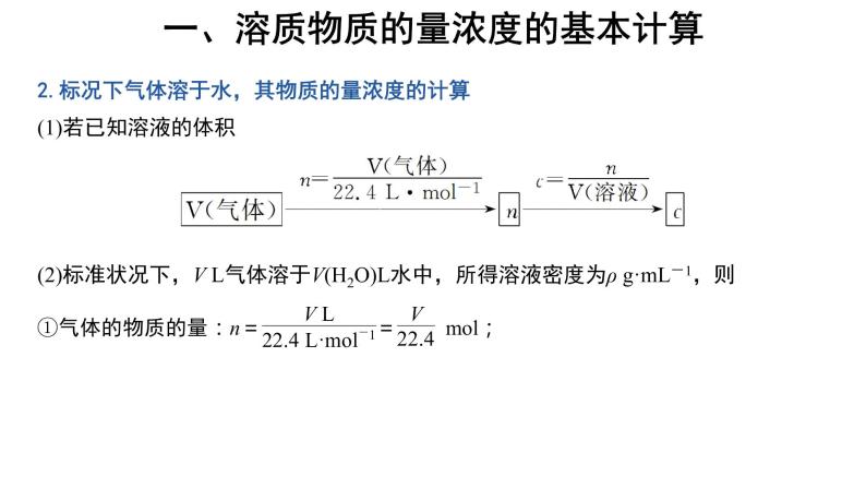 2019-2020学年新人教版必修1：2.3物质的量——物质的量浓度的计算课件（30张）07