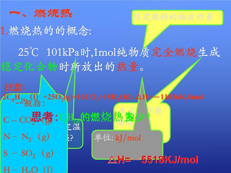 高中化学 1.2《燃烧热 能源》课件1 新人教版选修403