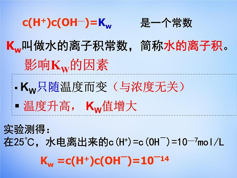 高中化学 3.2《水的电离和溶液的酸碱性》课件2 新人教版选修403