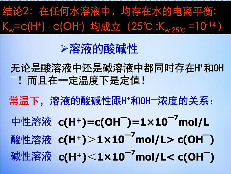 高中化学 3.2《水的电离和溶液的酸碱性》课件2 新人教版选修406