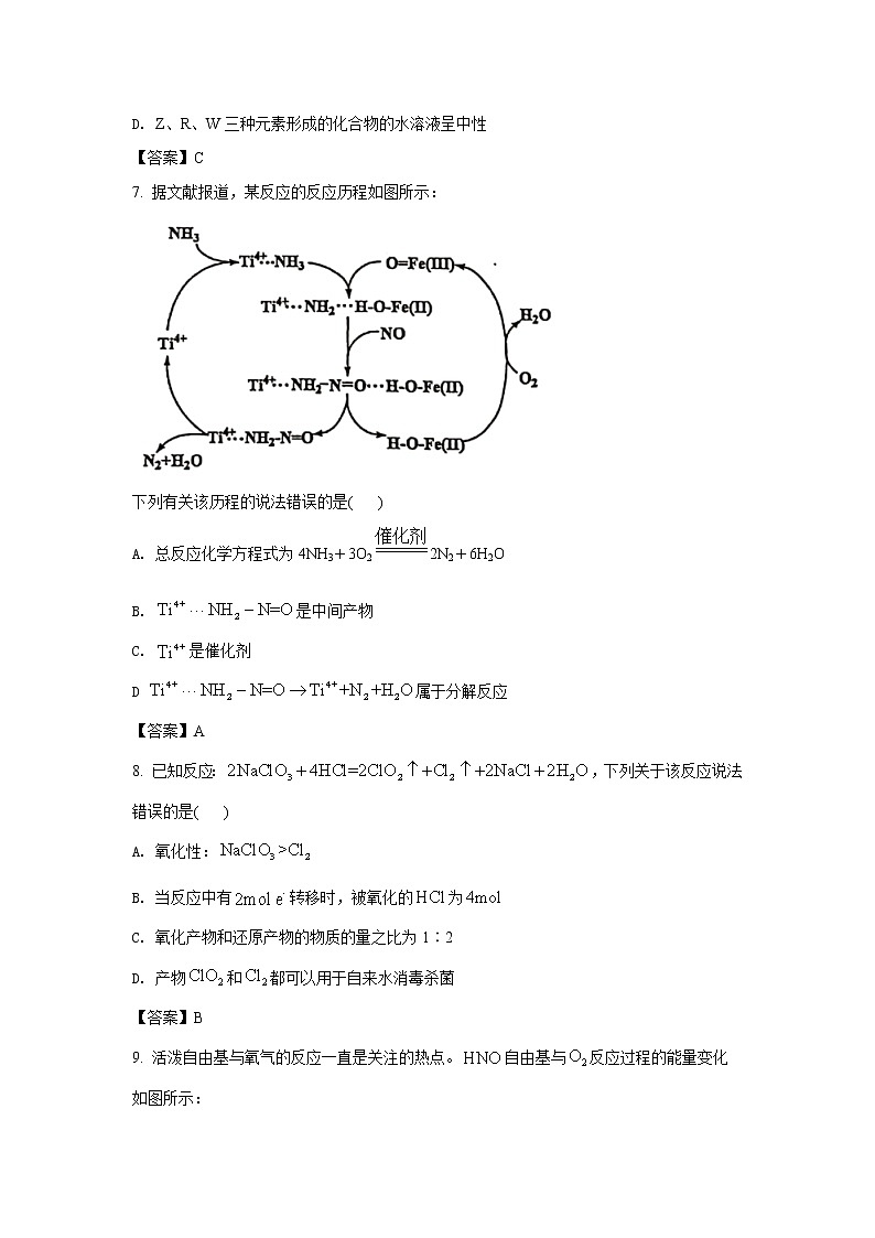 八省联考2021年湖南省普通高等学校招生适应性考试化学试卷（含答案）03