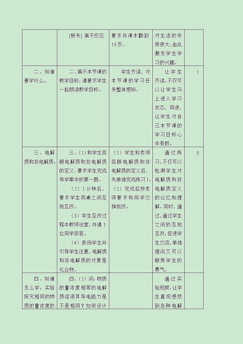 高中化学人教版（2019）必修第一册(教案)离子反应第2页