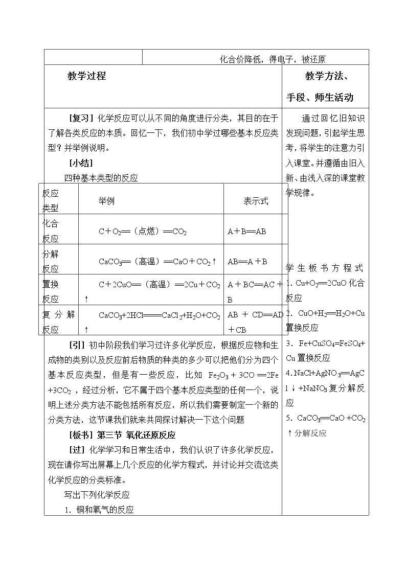 高中化学人教版（2019）必修第一册(教案)氧化还原反应02