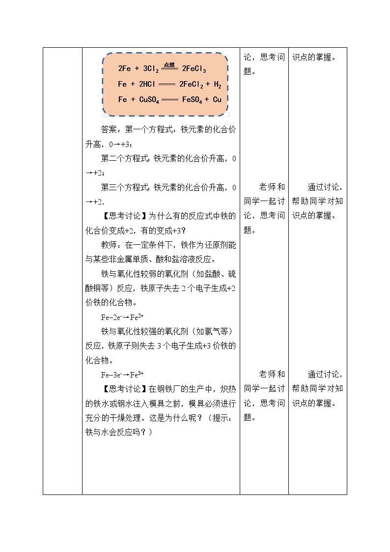 高中化学人教版（2019）必修第一册(教案)铁及其化合物第3页