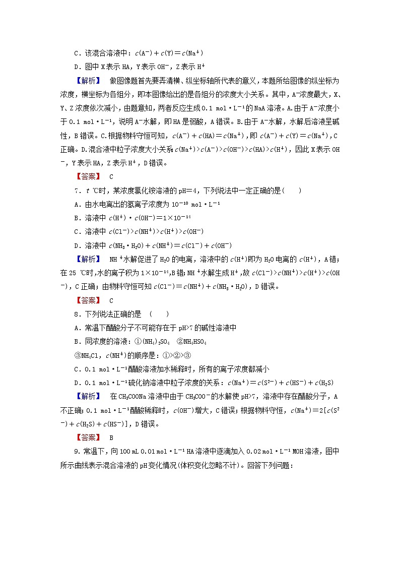 高中化学 3.3盐类的水解 第2课时练习 新人教版选修403