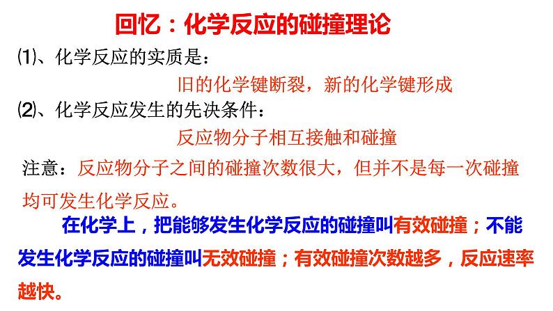 选择性必修一第二章第一节第四课时  浓度 温度对化学反应速率影响的解释 课件第2页