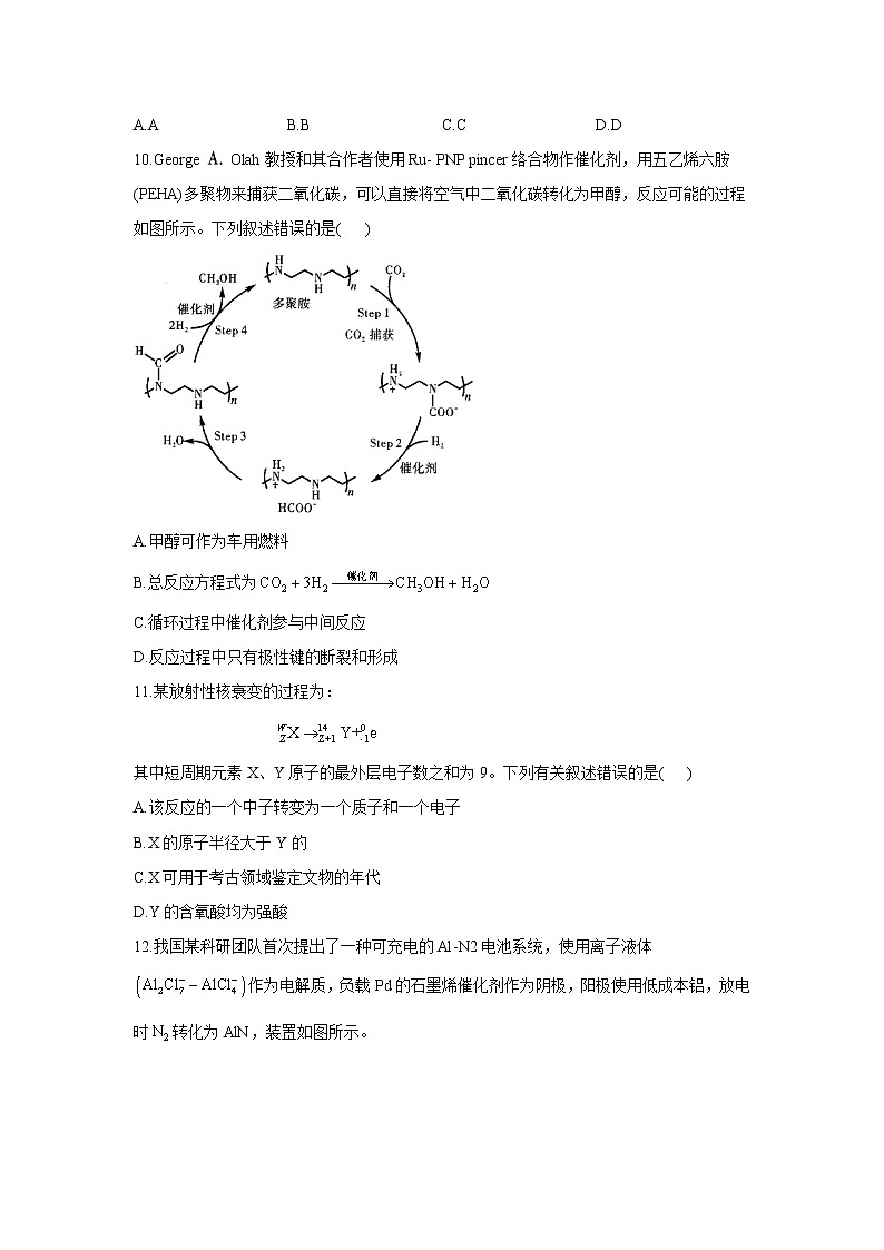 2021届高考化学模拟预热卷（全国Ⅰ卷）02