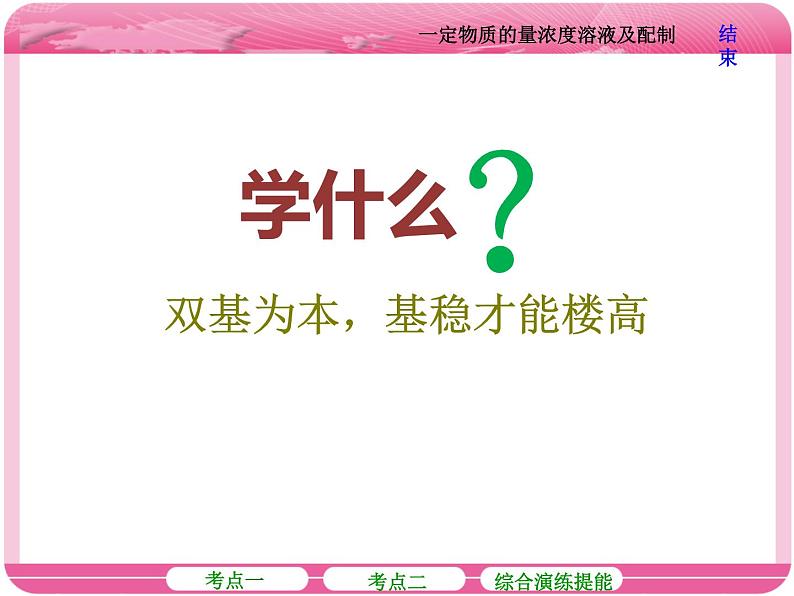 （人教版）高三化学高考总复习课件：第1章 第二节 一定物质的量浓度溶液及配制04