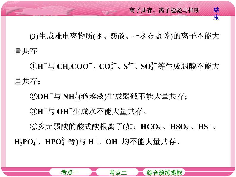 （人教版）高三化学高考总复习课件：第2章 第三节 离子共存、离子检验与推断08