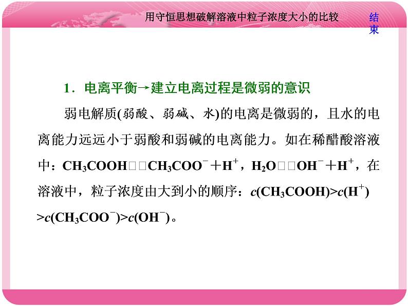 （人教版）高三化学高考总复习课件：第8章 难点增分课（五） 用守恒思想破解溶液中粒子浓度大小的比较04