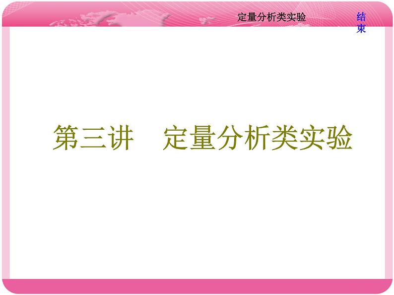 （人教版）高三化学高考总复习课件：第10章 第三板块 第三讲 定量分析类实验01