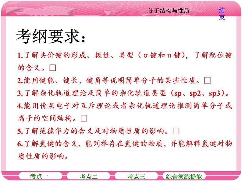 （人教版）高三化学高考总复习课件：选修3 第二节 分子结构与性质02