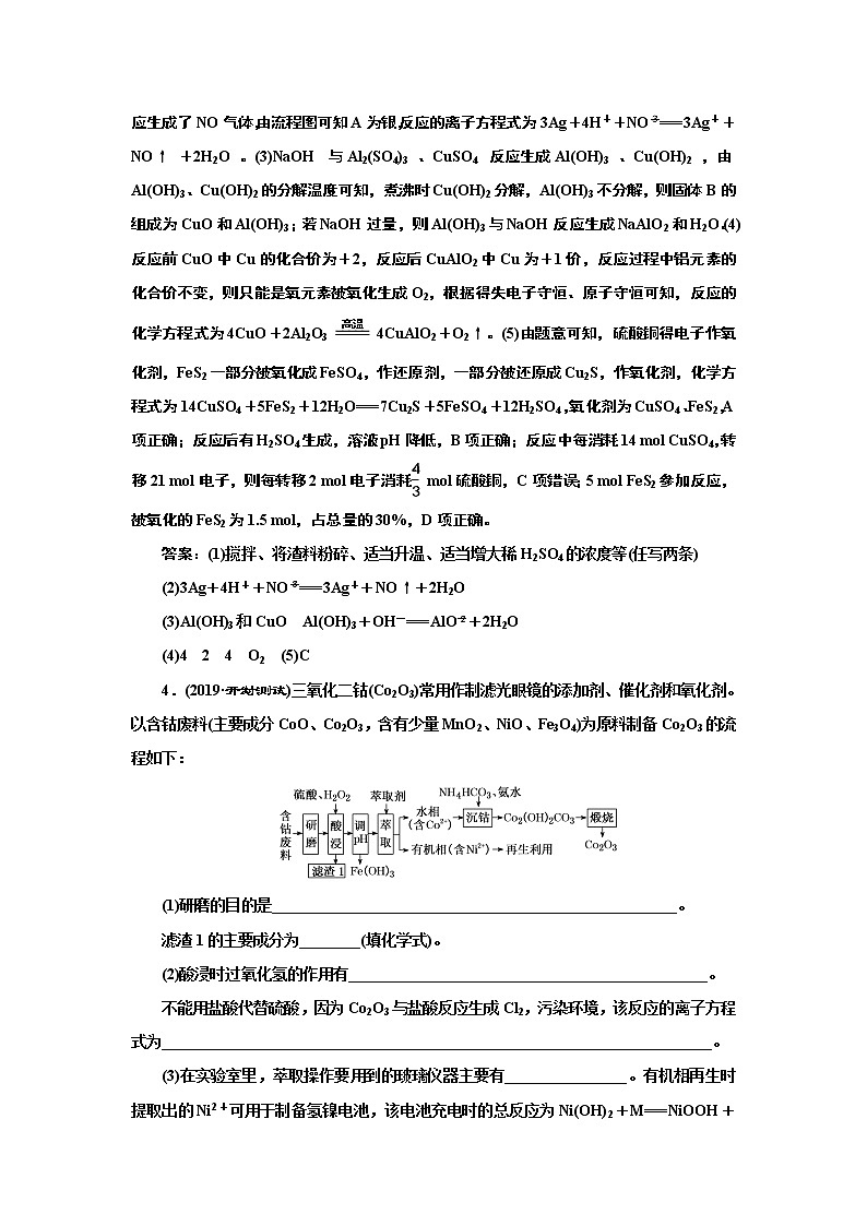 高考化学专题复习   跟踪检测（十五）  考查“金属及其化合物”的化工流程题（含解析）试卷03
