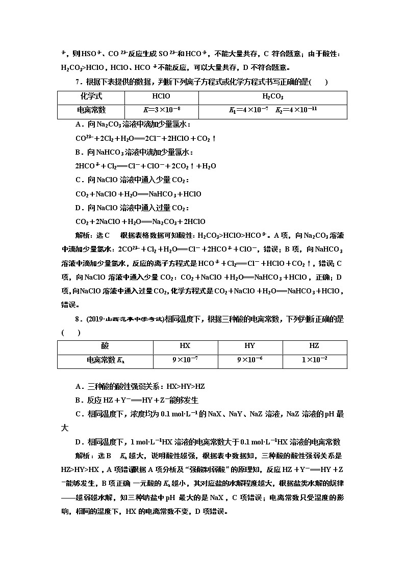 高考化学专题复习   跟踪检测（三十六）  弱电解质的电离平衡（含解析）试卷03