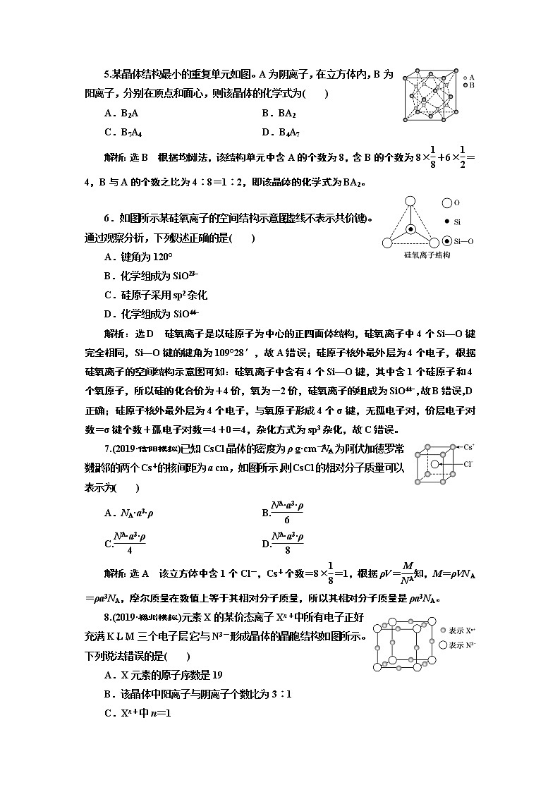 高考化学专题复习   跟踪检测（六十五）  晶体结构的分析与计算（含解析）第2页