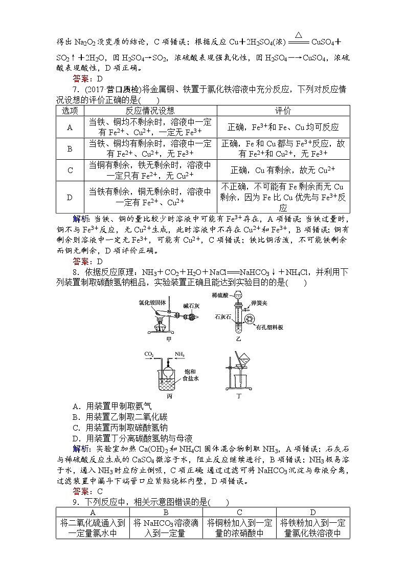 2018高考化学（人教）一轮复习全程构想-考点滚动练（二） Word版含解析03