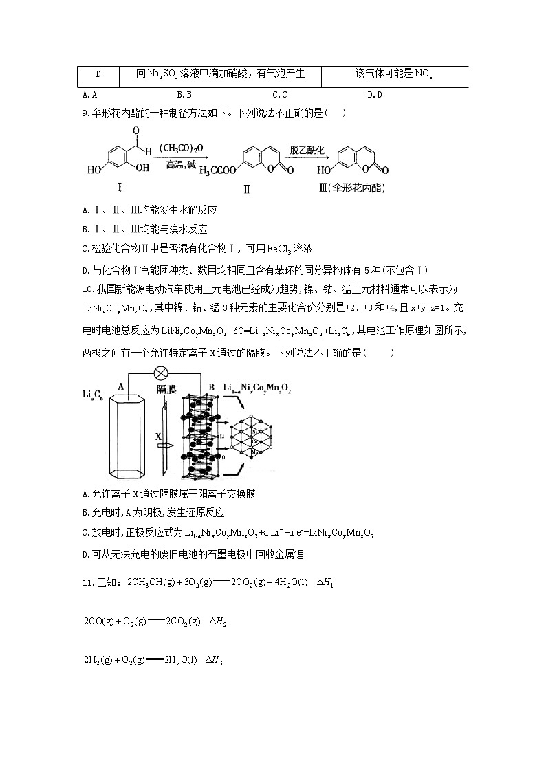 2021届新高考化学模拟培优卷（七）（重庆专版）03
